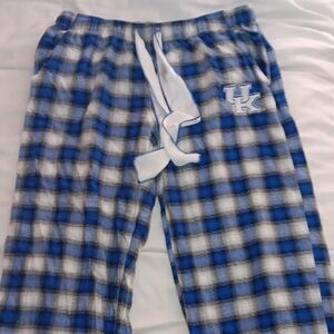 University Of Kentucky Wildcats Blue and White Plaid Women's Pajama Pants